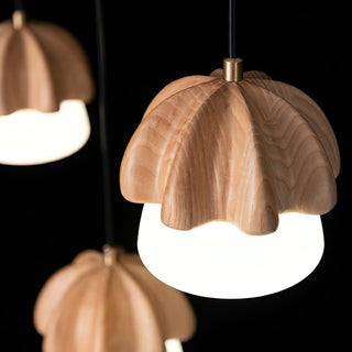 Lustra Suspension Champignon Cluster Bois & Verre