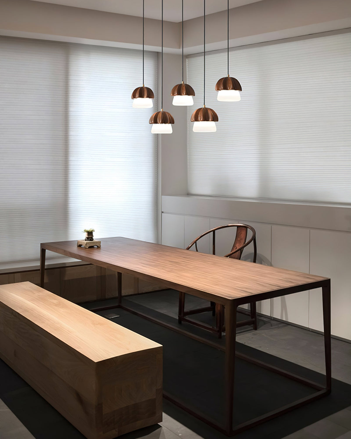 Sorora Suspension Champignon Cluster Bois & Verre