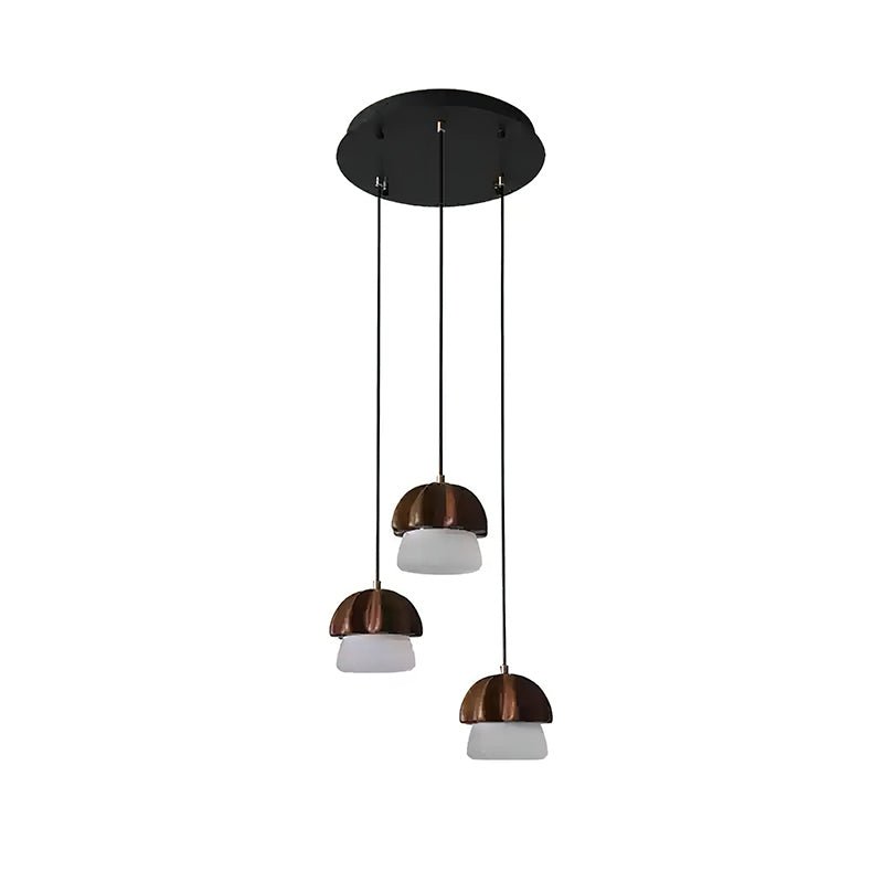 Sorora Suspension Champignon Cluster Bois & Verre