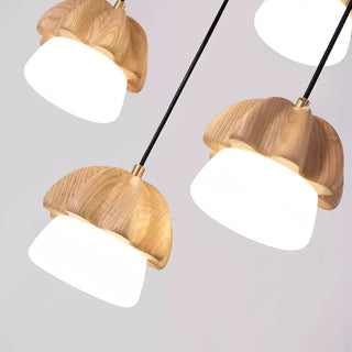 Lustra Suspension Champignon Cluster Bois & Verre