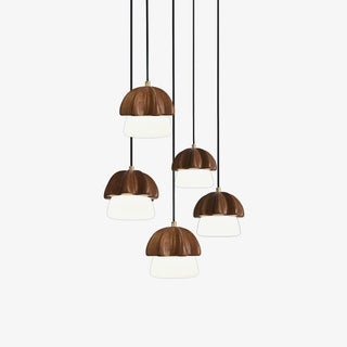 Lustra Suspension Champignon Cluster Bois & Verre