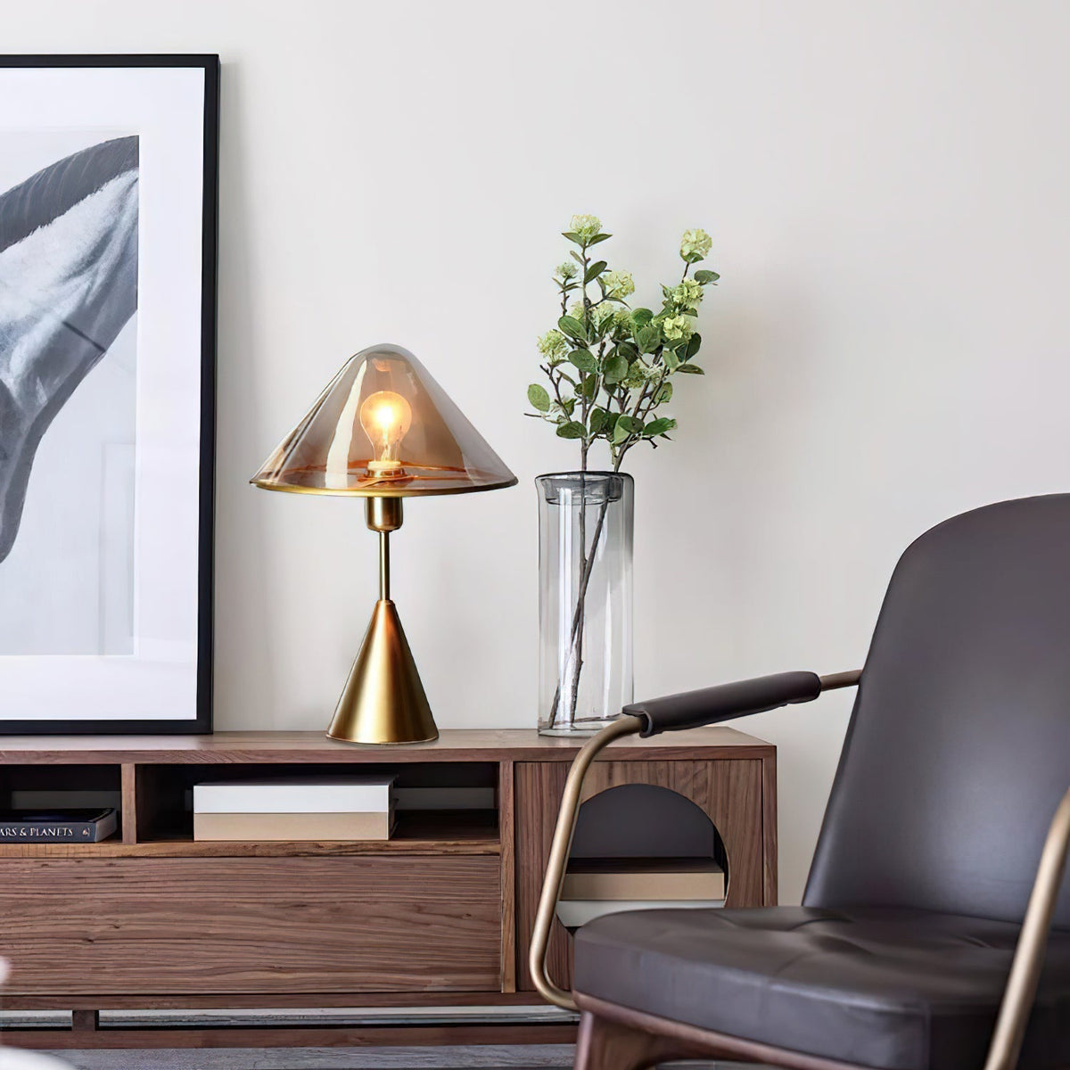 Mushroom Contemporary Table Lamp-Neutral Decor