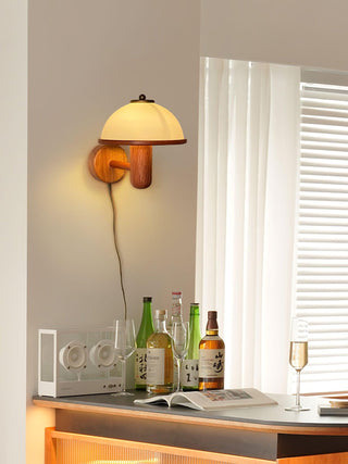 Lustra Applique Murale Champignon en Bois