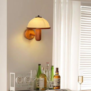 Lustra Applique Murale Champignon Bois de Chêne