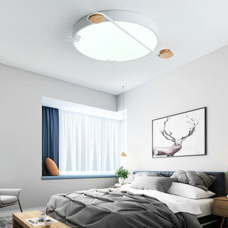 Evzorira Lampe Plafonnier Ronde Art Note Musicale
