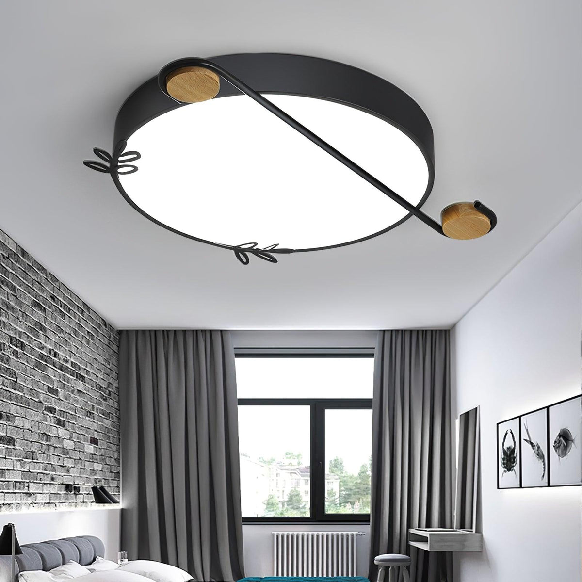 Rosevia Lampe Plafonnier Ronde Art Note Musicale