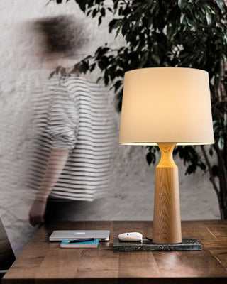 Harry Contemporary Wood Table Lamp-Neutral Decor