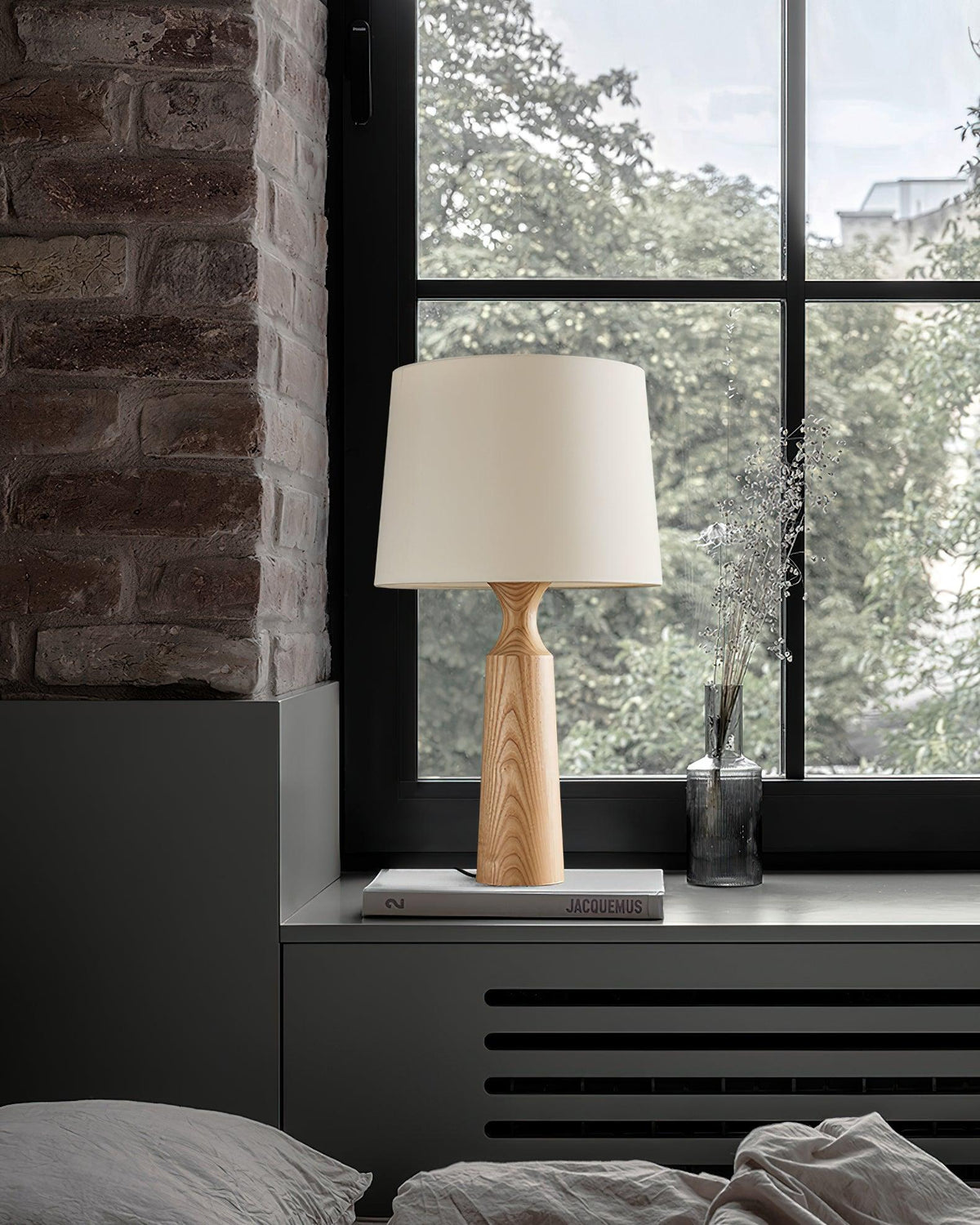 Harry Contemporary Wood Table Lamp-Neutral Decor