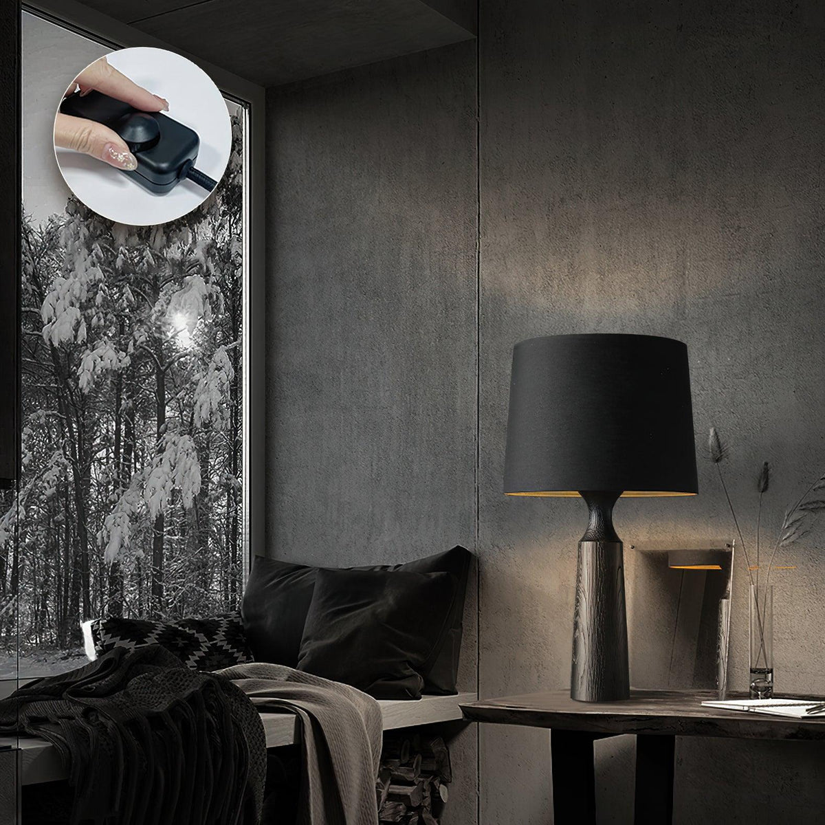 Harry Contemporary Wood Table Lamp-Neutral Decor