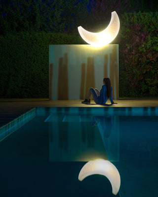 Zetheor Lampadaire en Résine Lune Croissante