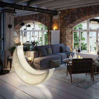 Zetheor Lampadaire en Résine Lune Croissante