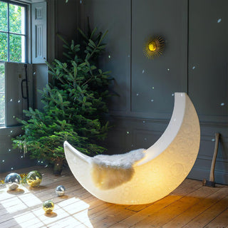 Zetheor Lampadaire en Résine Lune Croissante