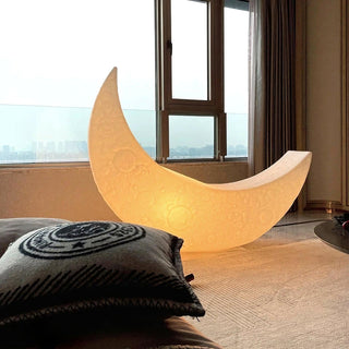 Zetheor Lampadaire en Résine Lune Croissante