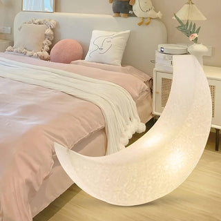Zetheor Lampadaire en Résine Lune Croissante
