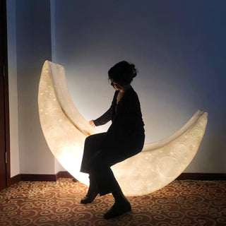 Zetheor Lampadaire en Résine Lune Croissante