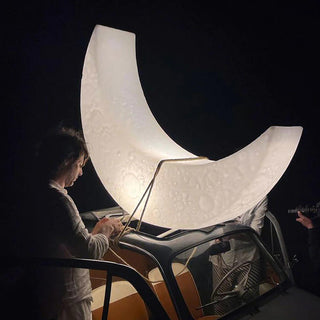 Zetheor Lampadaire en Résine Lune Croissante