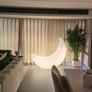 Zetheor Lampadaire en Résine Lune Croissante