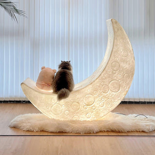 Zetheor Lampadaire en Résine Lune Croissante