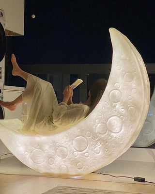 Zetheor Lampadaire en Résine Lune Croissante