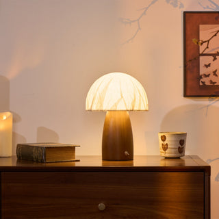 Nimbus Lampe de Table en Bois Et Tissu