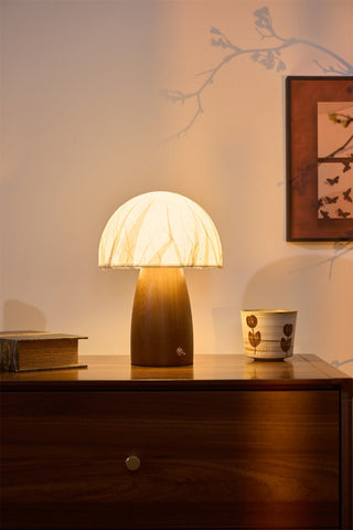 Nimbus Lampe de Table en Bois Et Tissu