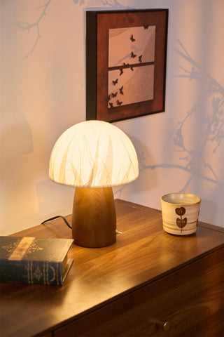 Nimbus Lampe de Table en Bois Et Tissu
