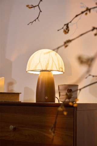 Nimbus Lampe de Table en Bois Et Tissu