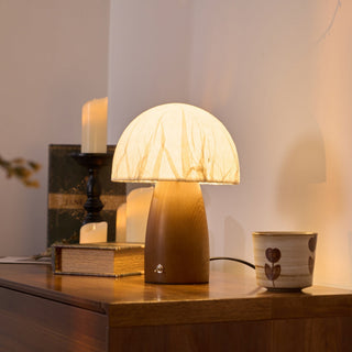 Nimbus Lampe de Table en Bois Et Tissu