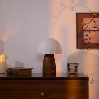 Nimbus Lampe de Table en Bois Et Tissu