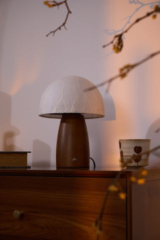 Nimbus Lampe de Table en Bois Et Tissu