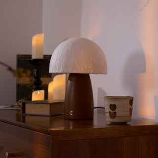Nimbus Lampe de Table en Bois Et Tissu