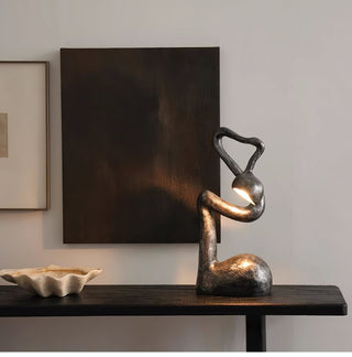 Twist Lampe de Table Sculpturale en Noir