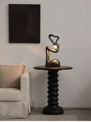 Twist Lampe de Table Sculpturale en Noir