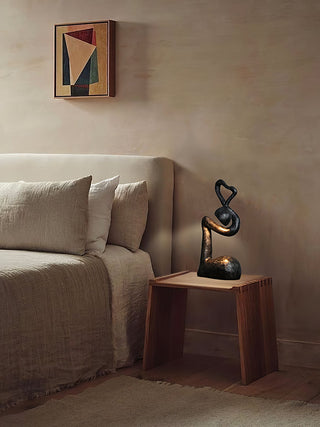 Twist Lampe de Table Sculpturale en Noir
