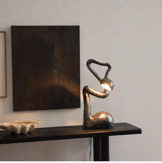Twist Lampe de Table Sculpturale en Noir