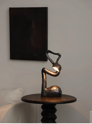 Twist Lampe de Table Sculpturale en Noir