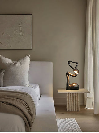 Twist Lampe de Table Sculpturale en Noir