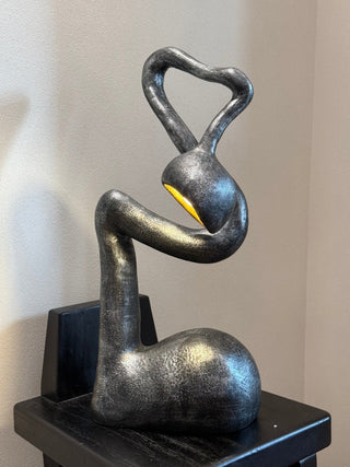 Twist Lampe de Table Sculpturale en Noir