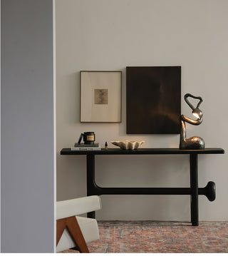 Twist Lampe de Table Sculpturale en Noir