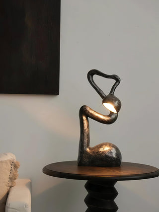 Twist Lampe de Table Sculpturale en Noir