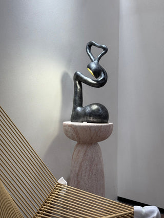 Twist Lampe de Table Sculpturale en Noir