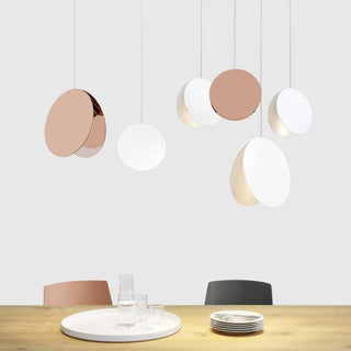 Valentina Ronde LED Suspension Blanc Rose Métal Blanc Salon Chambre