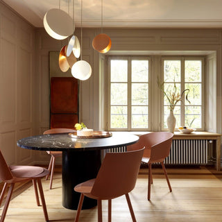 Valentina Ronde LED Suspension Blanc Rose Métal Blanc Salon Chambre