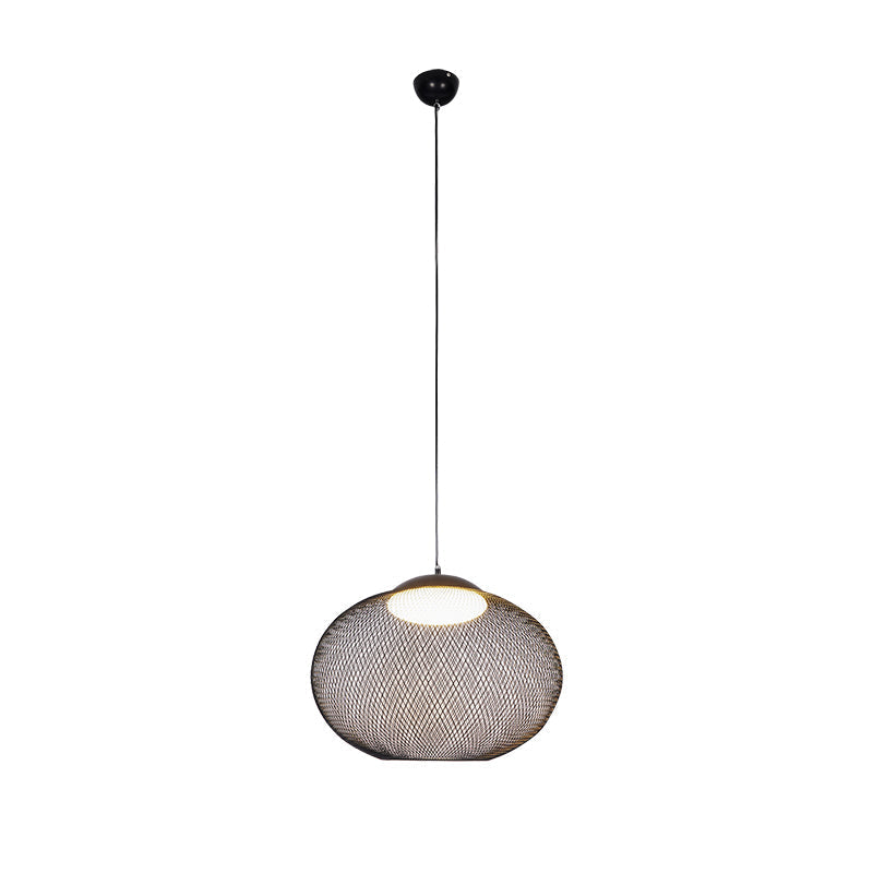 Viananne Suspension Lampe Maille Noire