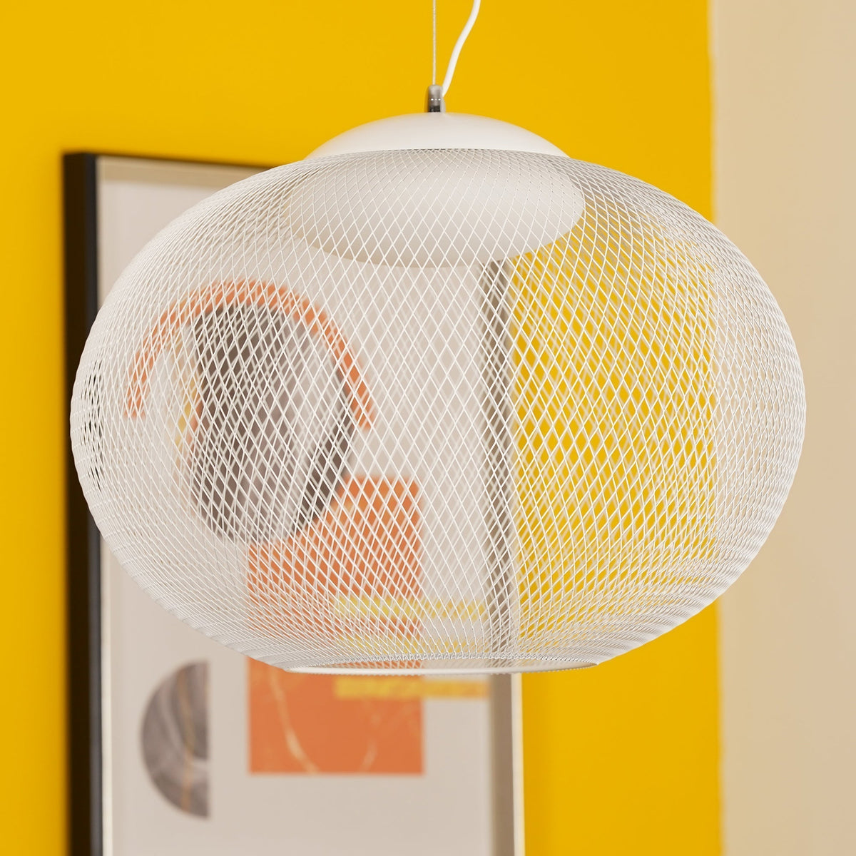 Viananne Suspension Lampe Maille Noire