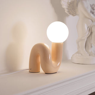 Soreeon Lampe de Table Forme N Ludique Tout Blanc