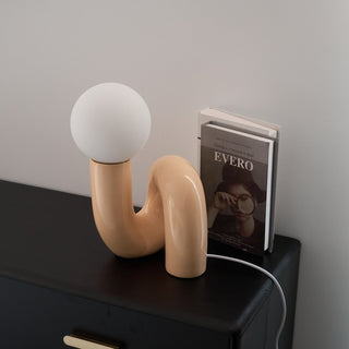 Soreeon Lampe de Table Forme N Ludique Tout Blanc