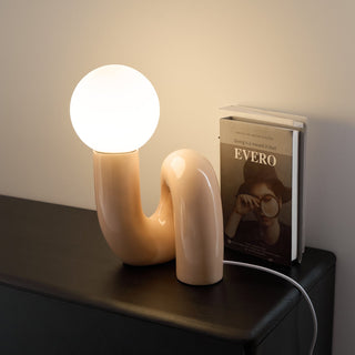 Soreeon Lampe de Table Forme N Ludique Tout Blanc