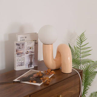 Soreeon Lampe de Table Forme N Ludique Tout Blanc