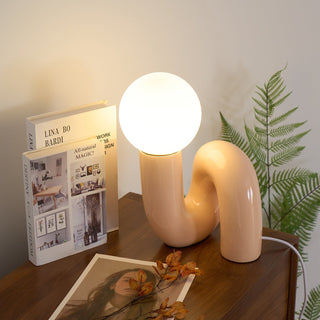 Soreeon Lampe de Table Forme N Ludique Tout Blanc